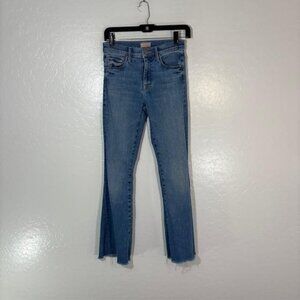 Mother Jeans Womens 25 Blue The Weekender Fray A Groovy Kind Of Love Distressed